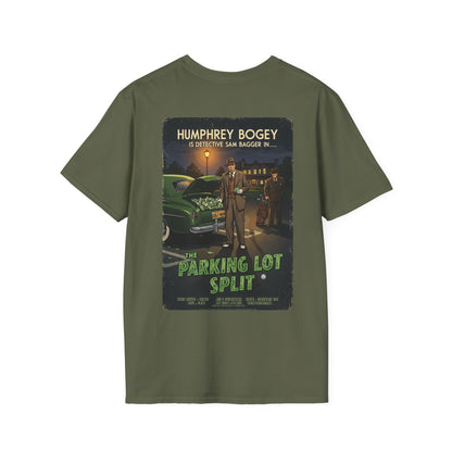THE PARKING LOT SPLIT T-Shirt - Starring HUMPHREY BOGEY