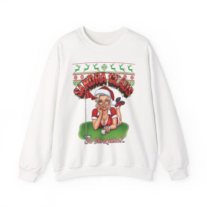 SANDRA CLAUS Ugly Christmas Sweatshirts - In The Leather?..
