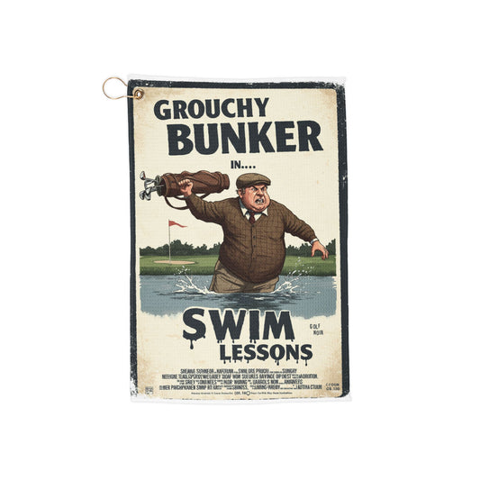Grouchy Bunker Golf Towels - Swim Lessons