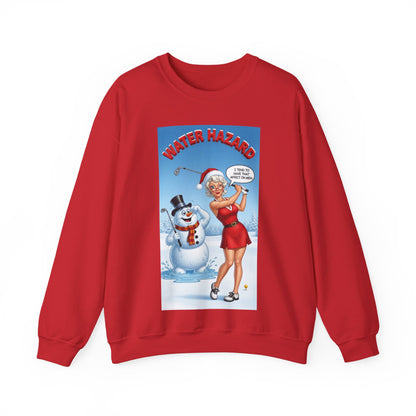 SANDRA CLAUS Christmas Golf Sweatshirt — "Water Hazard"