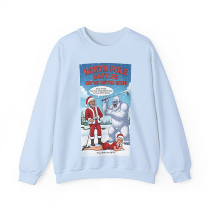 SHANKA CLAUS & SANDRA CLAUS Christmas Sweatshirt — "North Pole Battles"