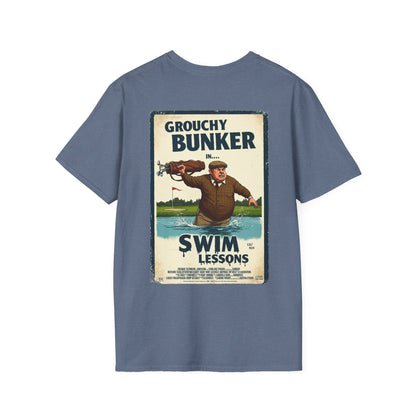 SWIM LESSONS T-Shirt - Starring GROUCHY BUNKER