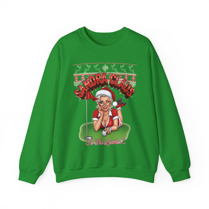 SANDRA CLAUS Ugly Christmas Sweatshirts - In The Leather?..