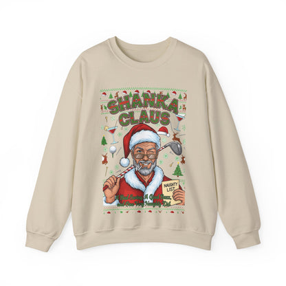 SHANKA CLAUS Ugly Christmas Sweatshirt - A Bad Swing, A Good Buzz, and One Very Naughty List