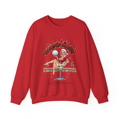 SANDRA CLAUS Ugly Christmas Sweatshirt - "Sip of My Bathwater?"