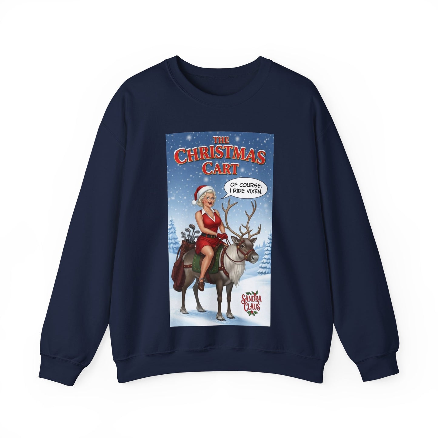 Christmas Cart Crewneck Sweatshirt — A SANDRA CLAUS Design