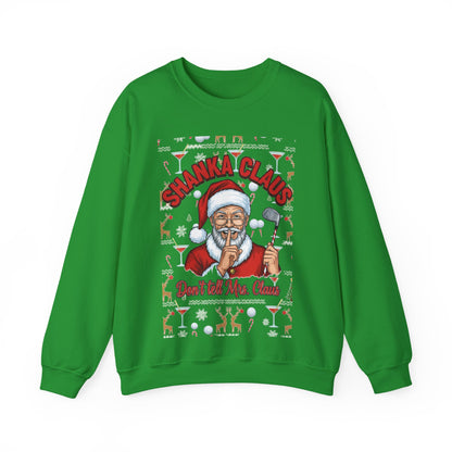 SHANKA CLAUS Ugly Christmas Sweatshirt — "Don't Tell Mrs. Claus"