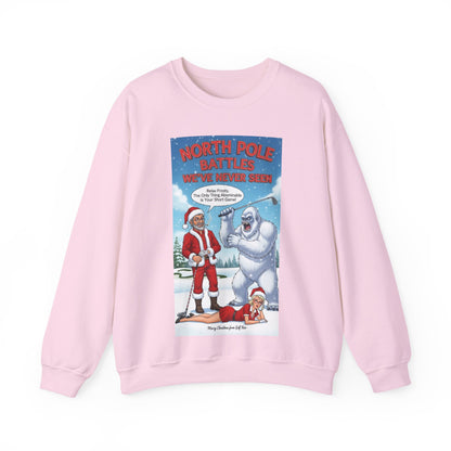 SHANKA CLAUS & SANDRA CLAUS Christmas Sweatshirt — "North Pole Battles"