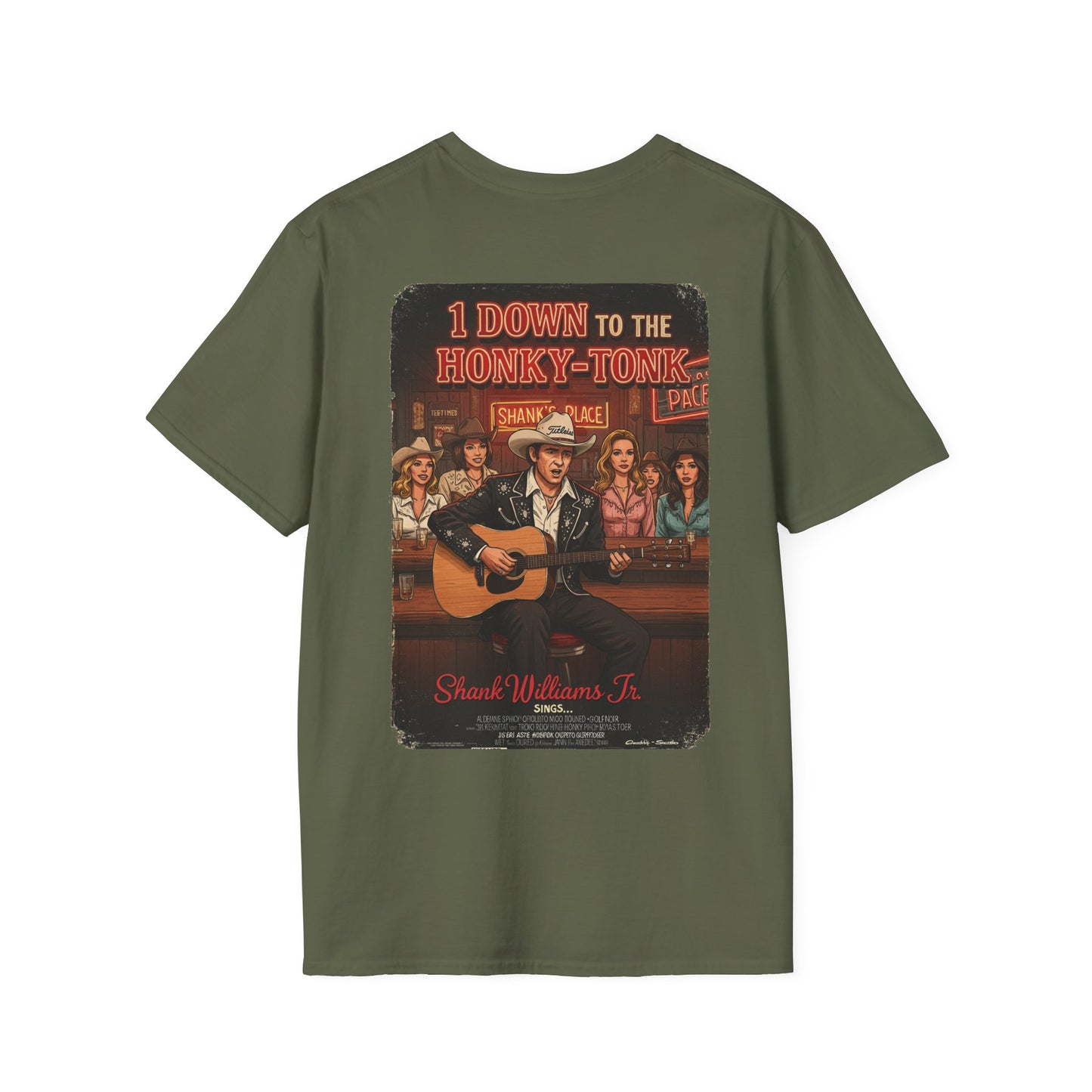 1 DOWN TO THE HONKY-TONK T-Shirt - Starring SHANK WILLIAMS JR.