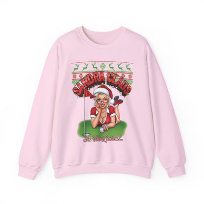 SANDRA CLAUS Ugly Christmas Sweatshirts - In The Leather?..