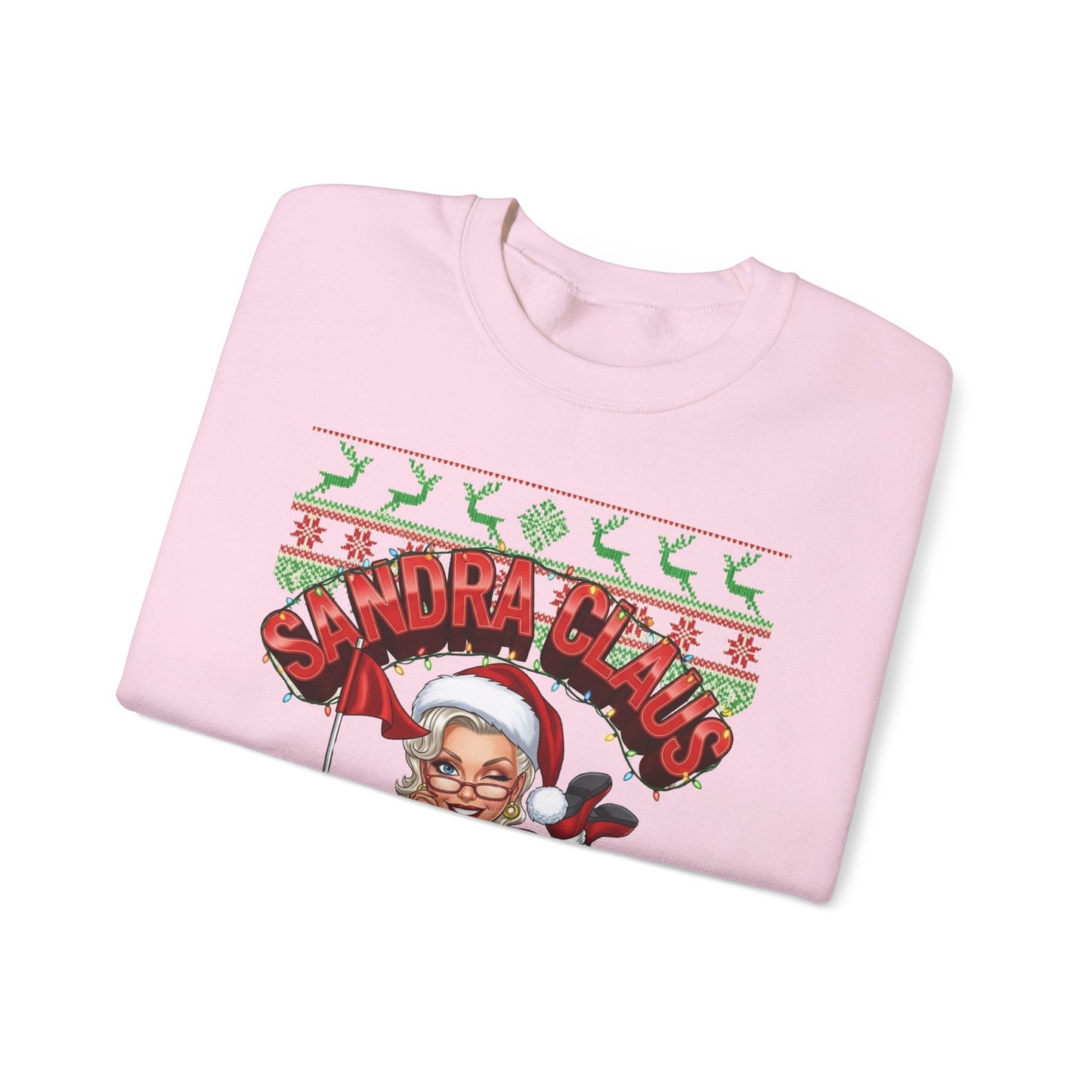 SANDRA CLAUS Ugly Christmas Sweatshirts - In The Leather?..