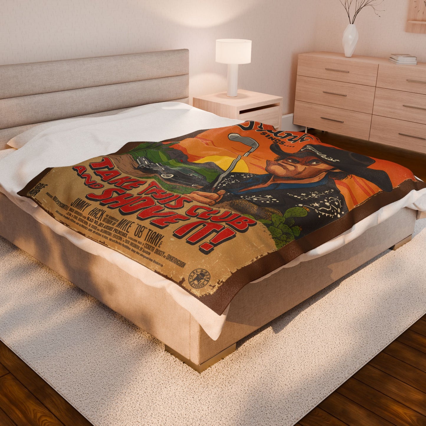 SHANK WILLIAMS JR. Plush Throw Blanket - TAKE THIS CLUB AND SHOVE IT!