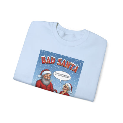 Bad Santa Crewneck Sweatshirt — SHANKA CLAUS Christmas Sweater Design