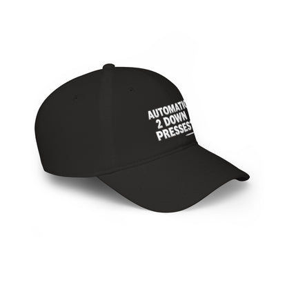 Automatic 2 Down Presses? Low Profile Golf Hat — Tee Box Trash Talk Signature Headwear